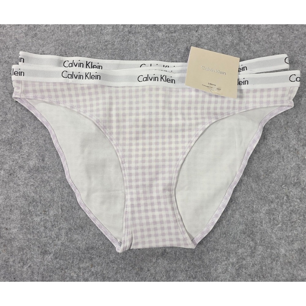 New CALVIN KLEIN 3 Pack Bikini Underwear Panty Women's Size Medium Black White